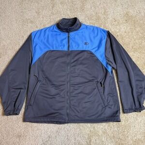Starter Jacket Mens Large Blue Gray Full Zip Warm up Track Colorblock